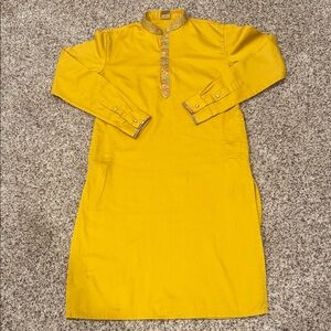 Manyavar mustard Yellow Kurta top for boys